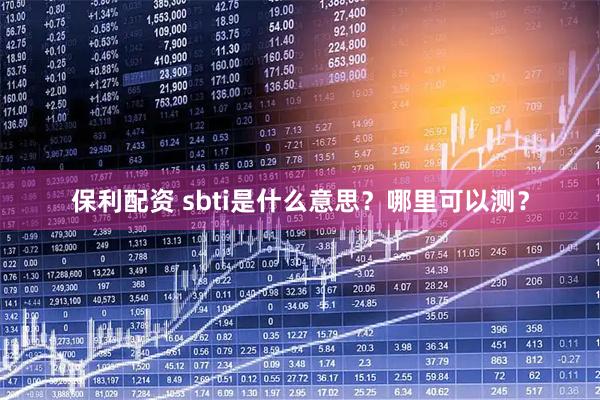 保利配资 sbti是什么意思？哪里可以测？