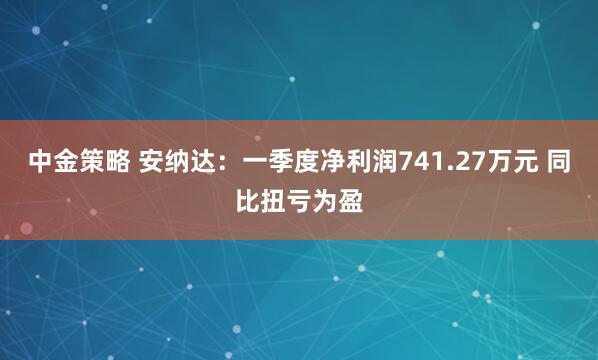 中金策略 安纳达：一季度净利润741.27万元 同比扭亏为盈