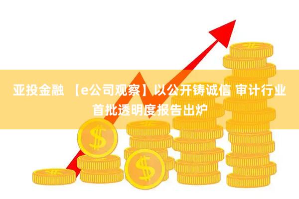 亚投金融 【e公司观察】以公开铸诚信 审计行业首批透明度报告出炉