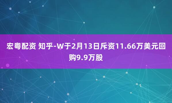 宏粤配资 知乎-W于2月13日斥资11.66万美元回购9.9万股