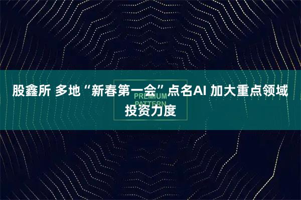 股鑫所 多地“新春第一会”点名AI 加大重点领域投资力度