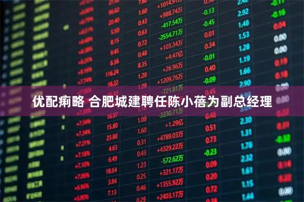 优配痢略 合肥城建聘任陈小蓓为副总经理