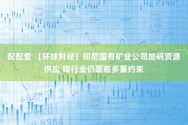 配配查 【环球财经】印尼国有矿业公司加码资源供应 镍行业仍面临多重约束